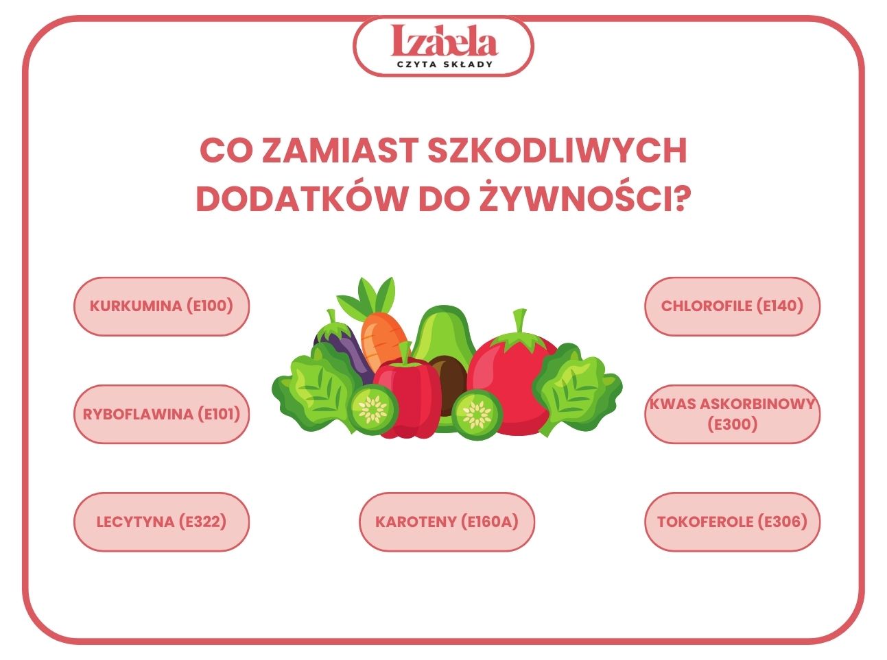 nieszkodliwe dodatki do żywności infografika 